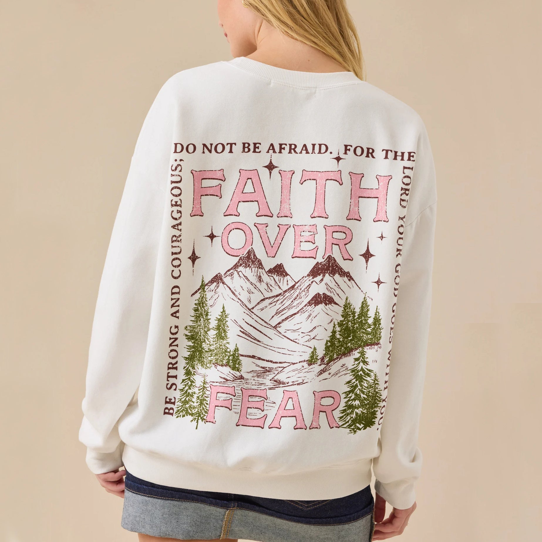 Faith Over Fear Christian Unisex Cotton Sweatshirt
