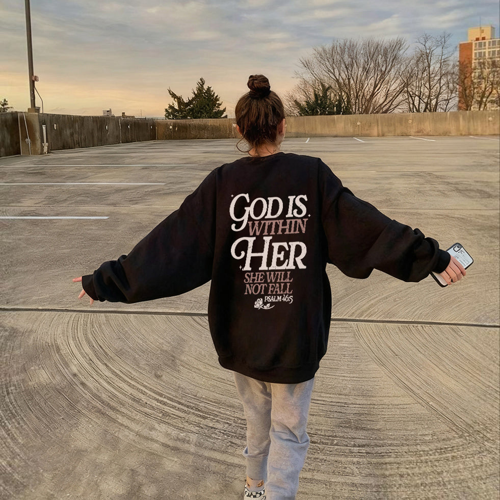 God Is Within Her She Will Not Fall Unisex Cotton Sweatshirt