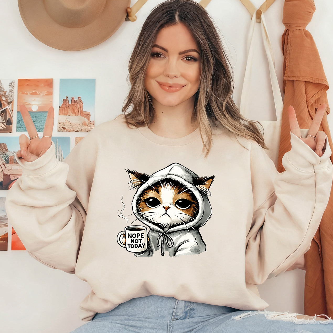 Nope Not Today Unisex Cotton Sweatshirt