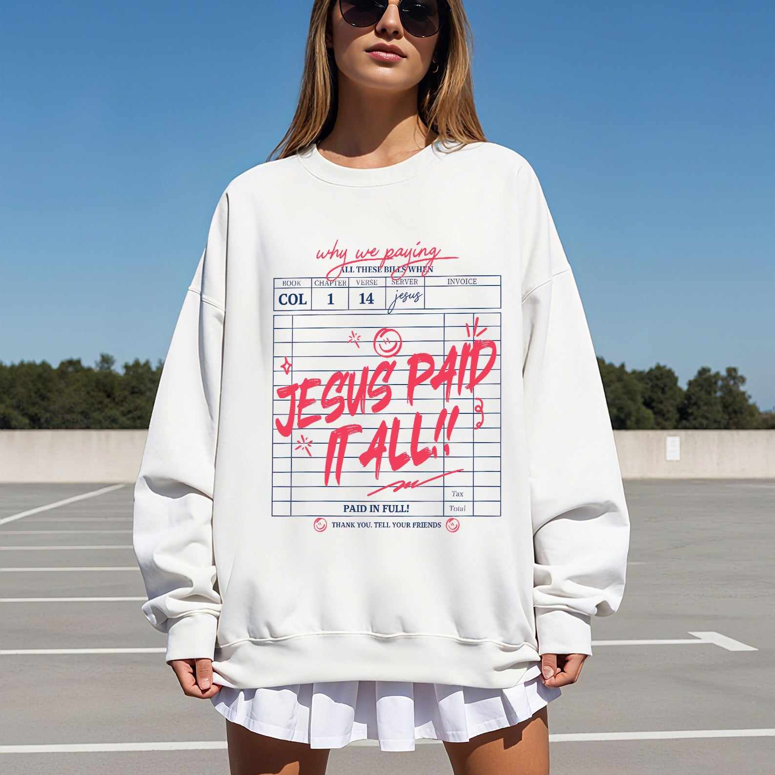 Jesus Paid It All Christian Unisex Cotton Sweatshirt
