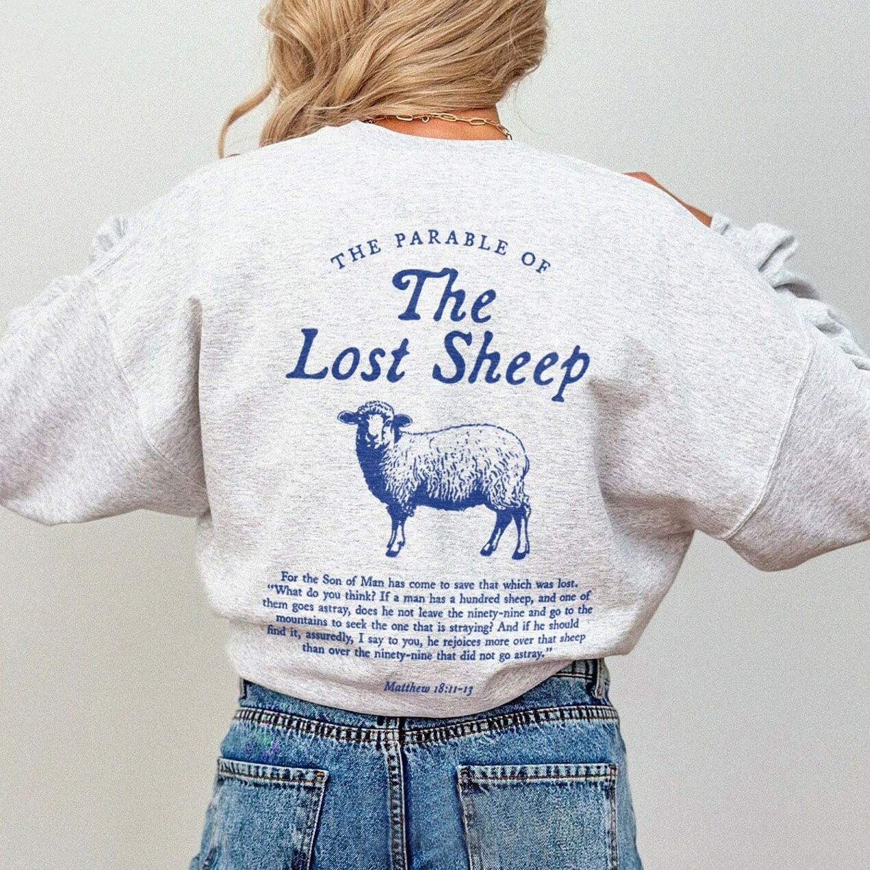The Parable of The Lost Sheep Christian Unisex Cotton Sweatshirt