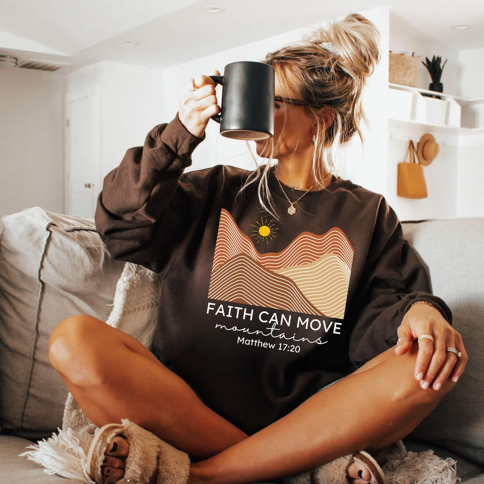 Faith Can Move Mountains Unisex Cotton Sweatshirt