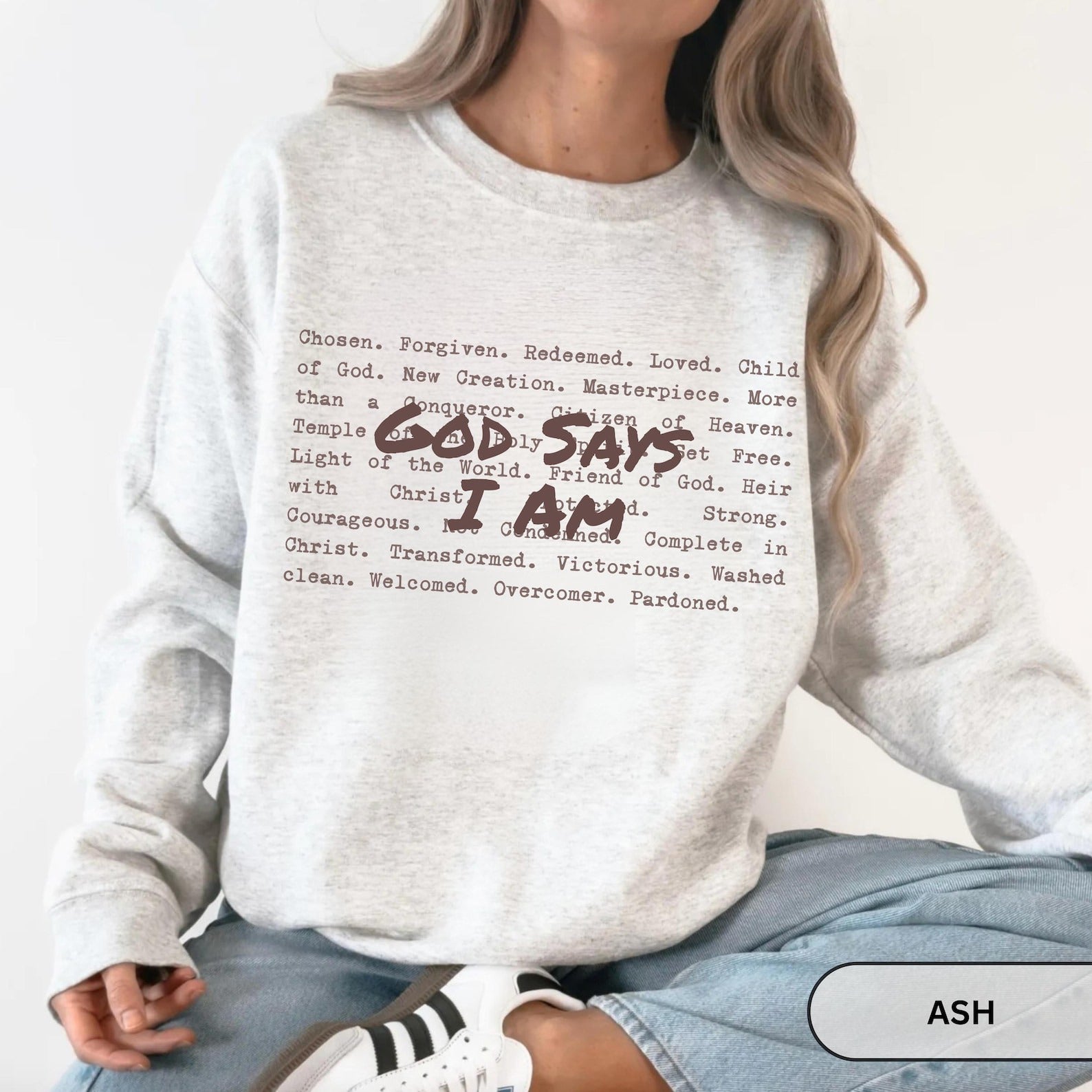 God Says I am Christian Unisex Cotton Sweatshirt