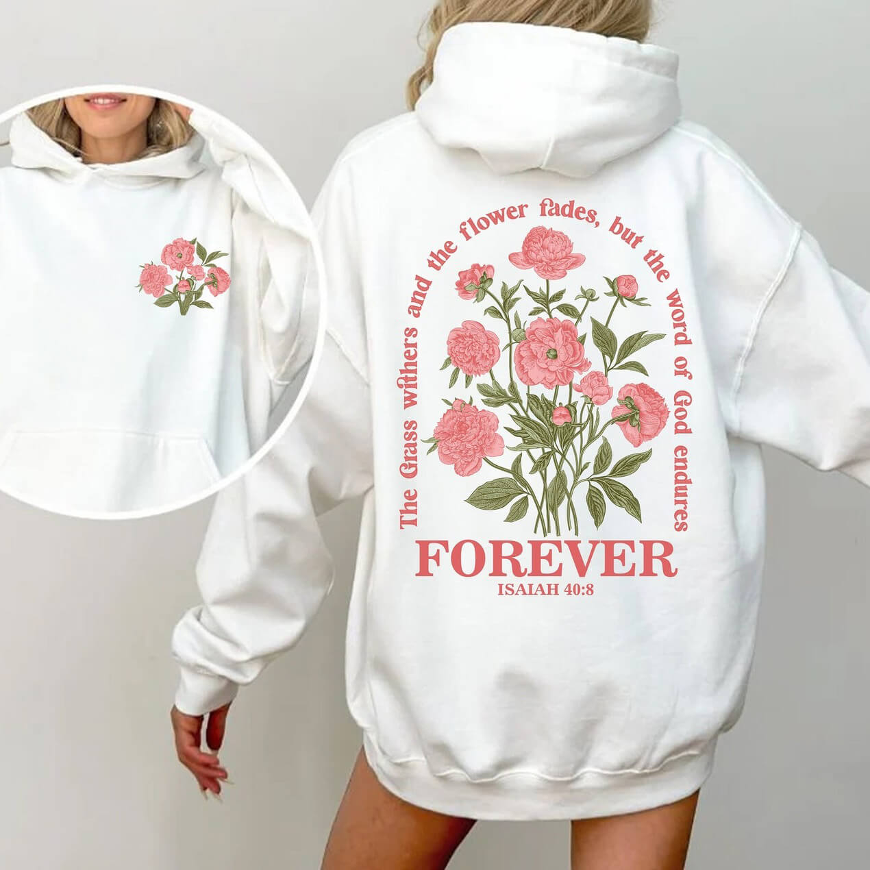 The Grass Withers But The Word Of God Endures Forever Unisex Cotton Hoodie