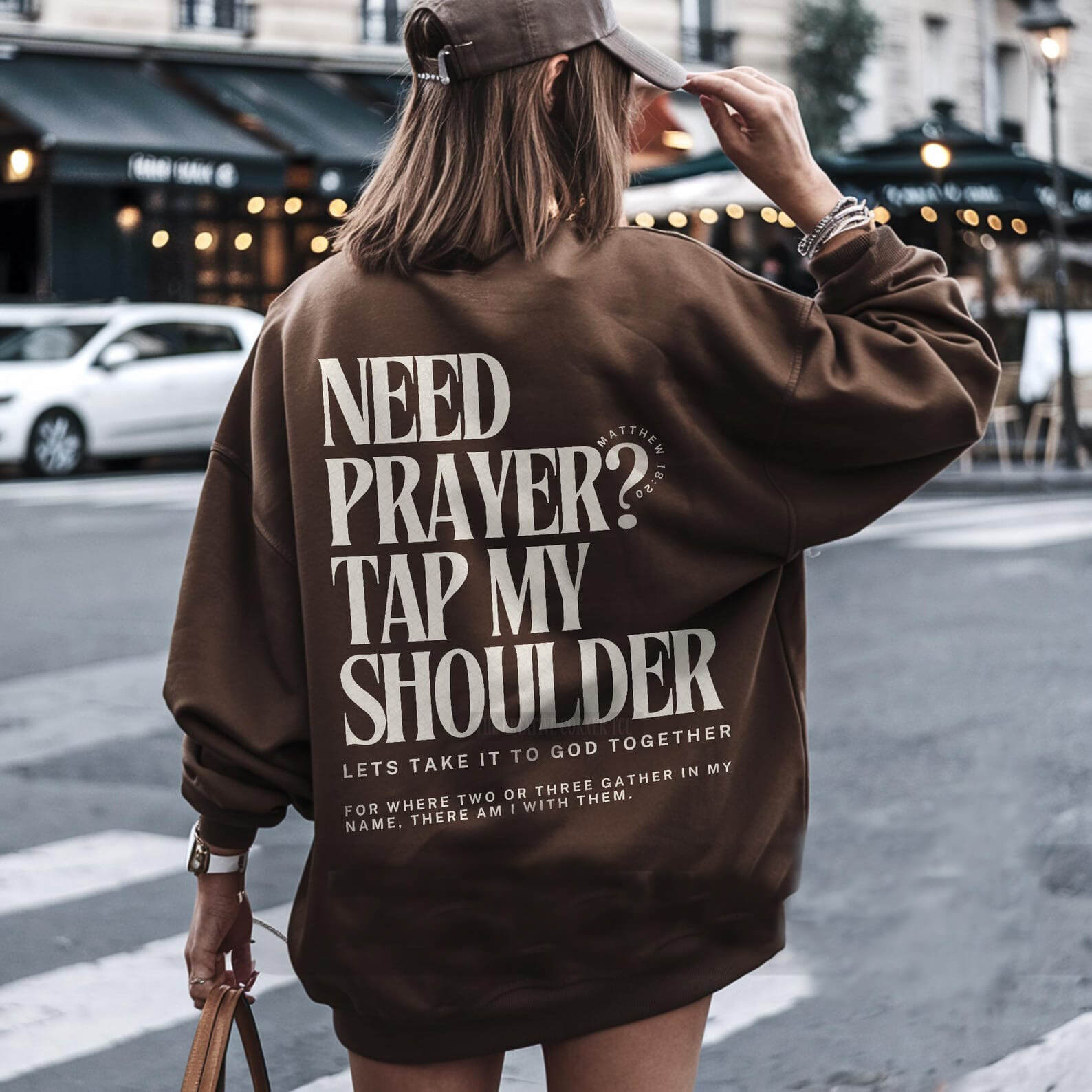 Need Prayer Tap My Shoulder Unisex Cotton Sweatshirt