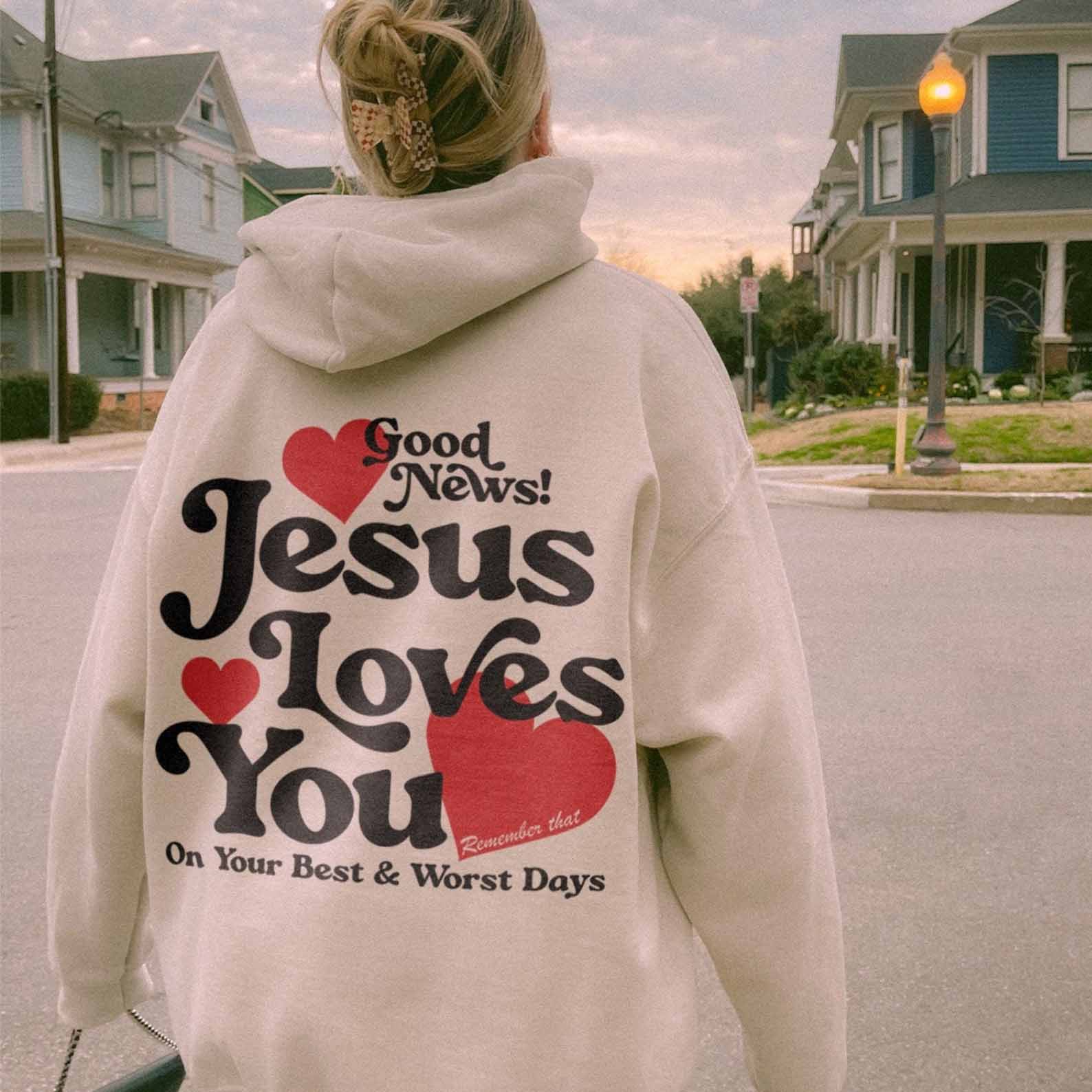 Jesus Loves You Christian Unisex Cotton Hoodie