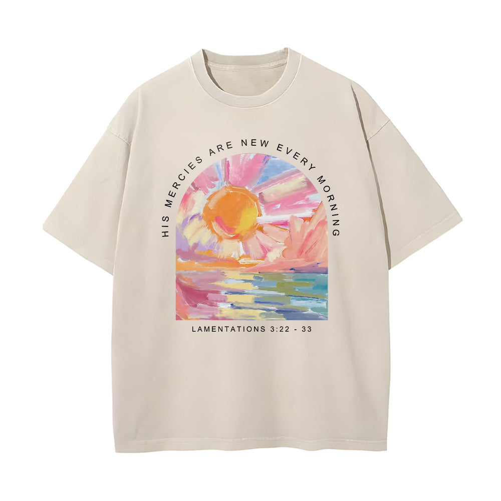 His Mercies Are New Every Morning Bible Verse Unisex Washed T-shirt