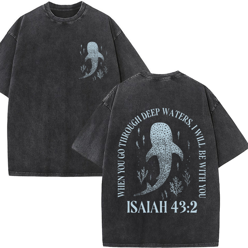 Whale Shark Unisex Washed T-shirt