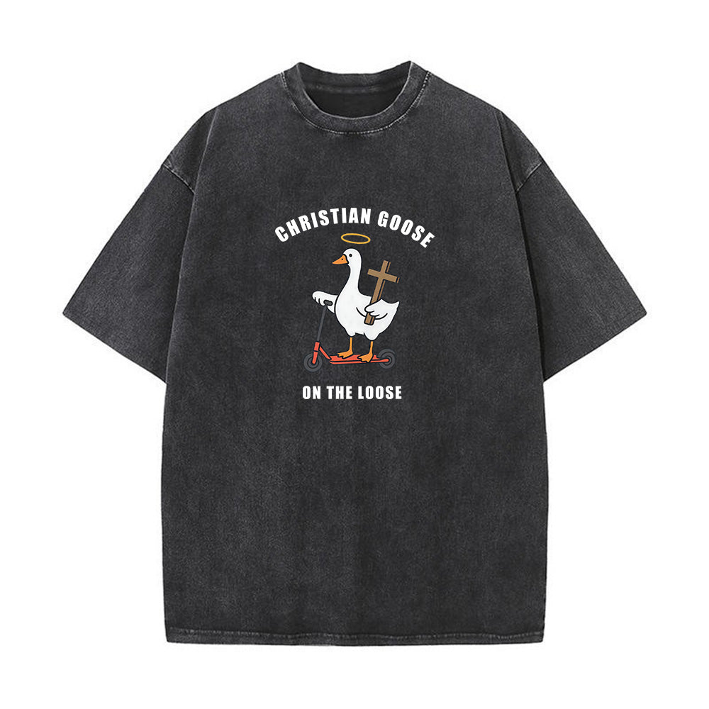 Christian Goose on the Loose Unisex Washed T-shirt