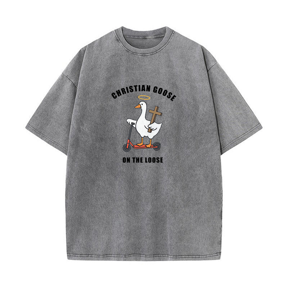 Christian Goose on the Loose Unisex Washed T-shirt