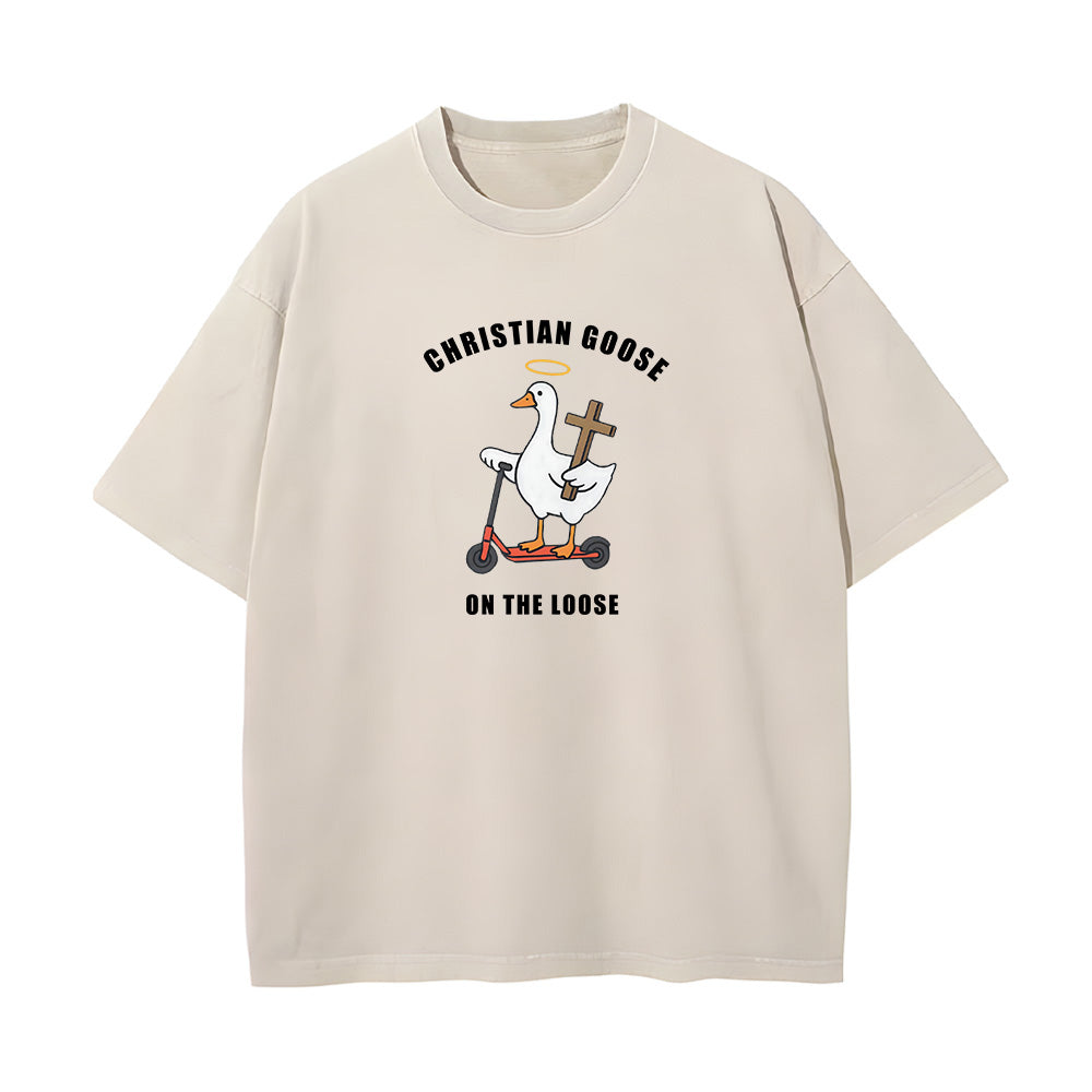 Christian Goose on the Loose Unisex Washed T-shirt