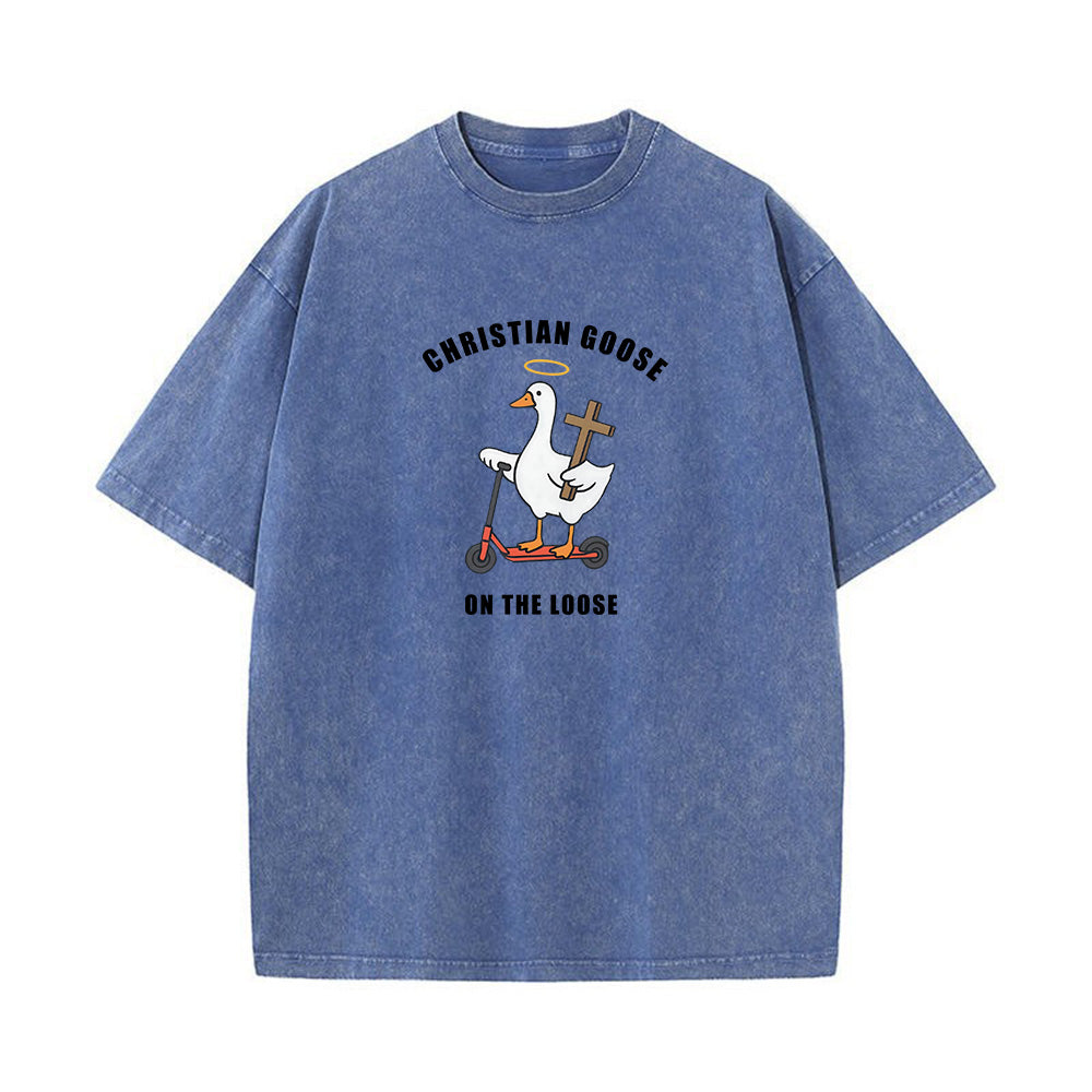 Christian Goose on the Loose Unisex Washed T-shirt