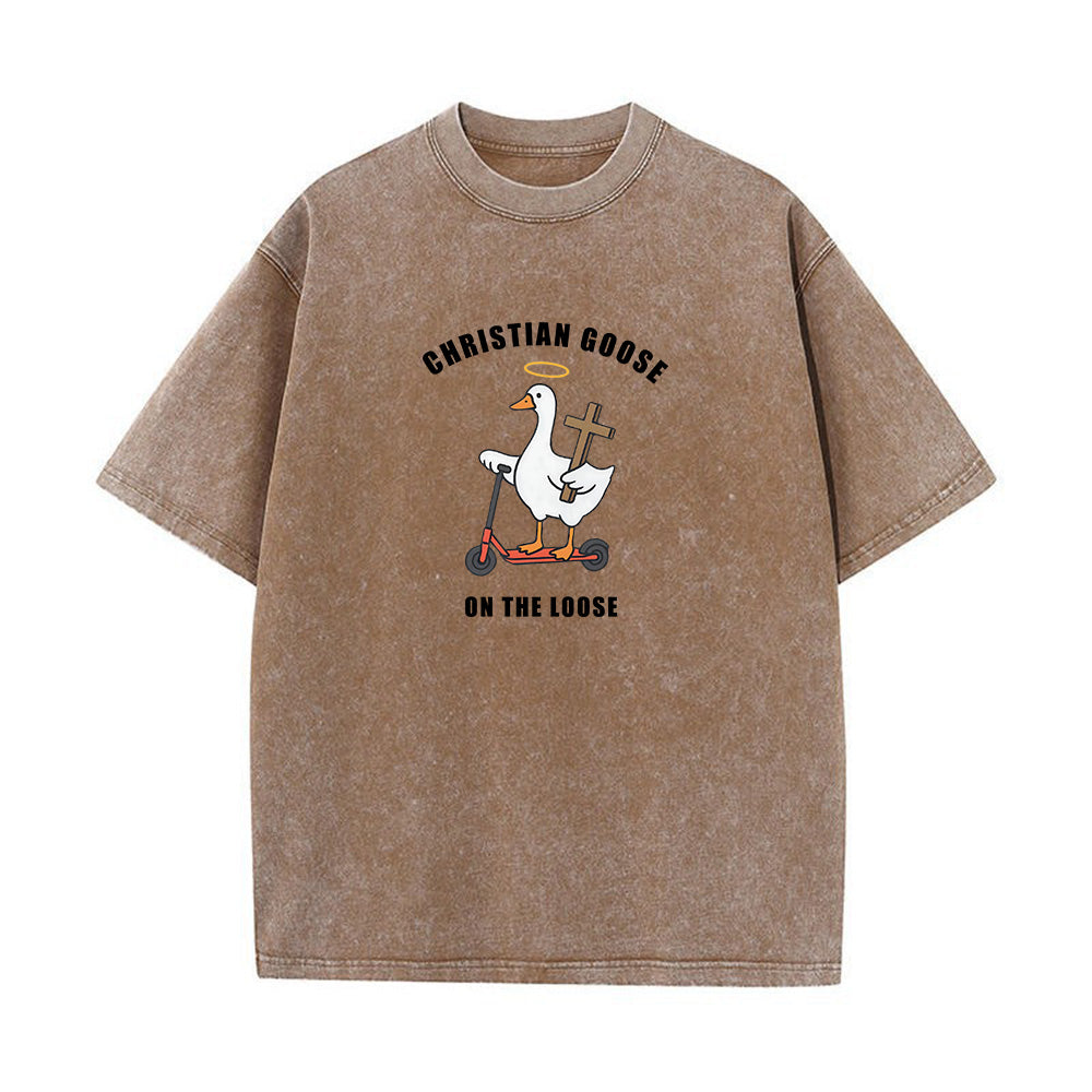 Christian Goose on the Loose Unisex Washed T-shirt