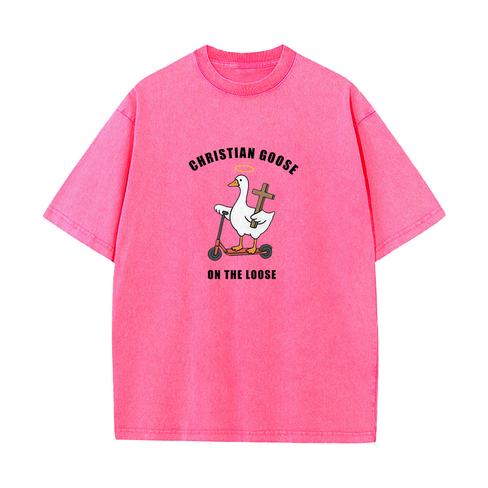 Christian Goose on the Loose Unisex Washed T-shirt