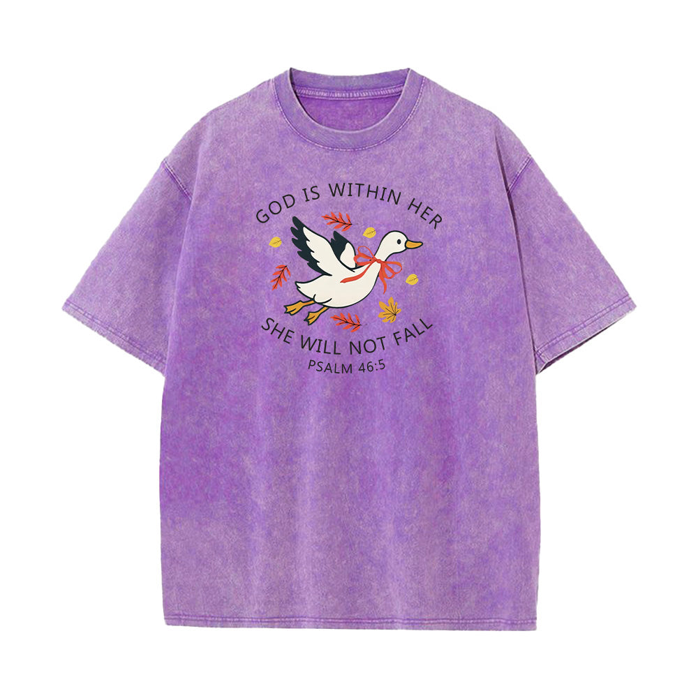 God is Within Her Unisex Washed T-shirt
