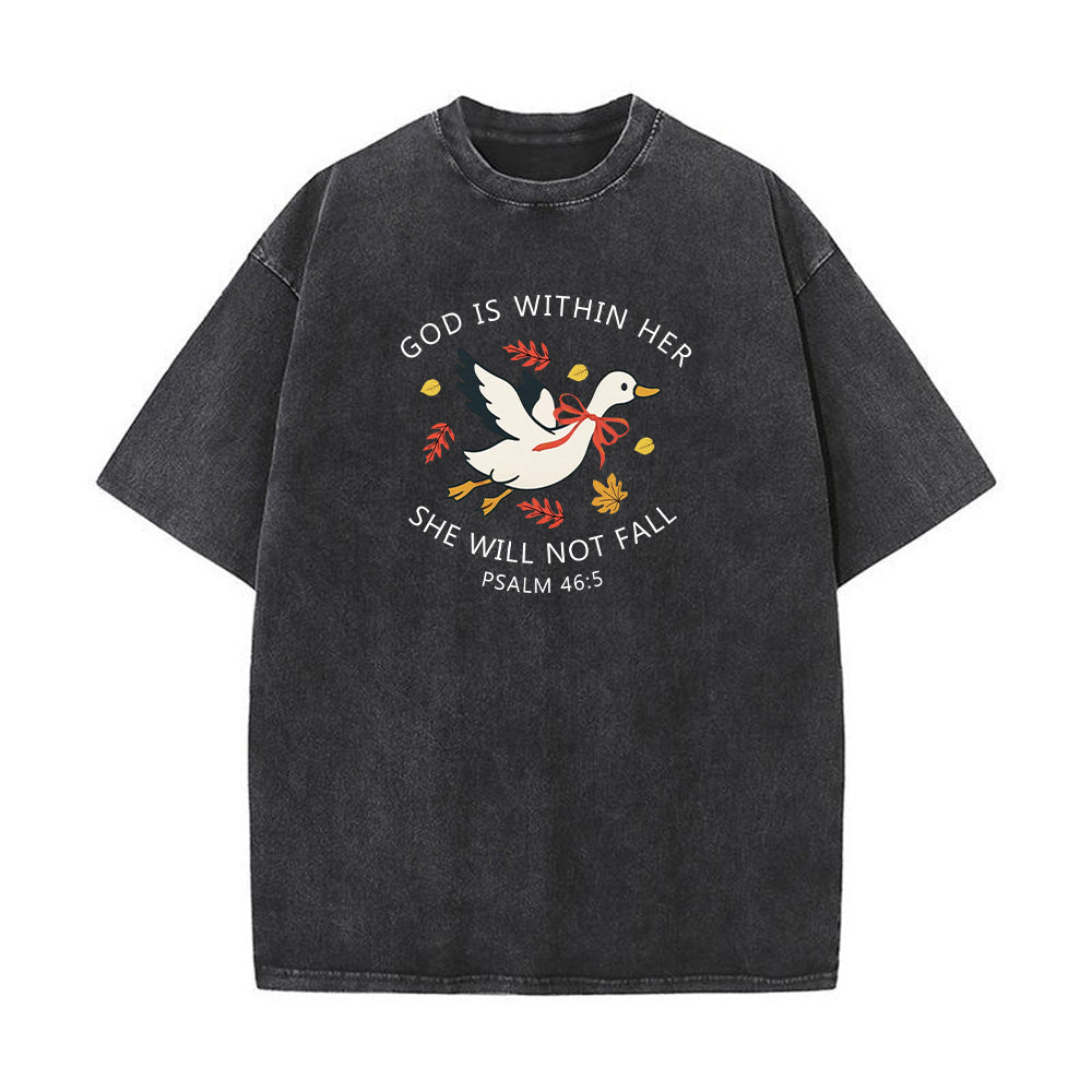God is Within Her Unisex Washed T-shirt