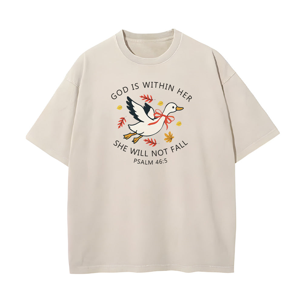 God is Within Her Unisex Washed T-shirt