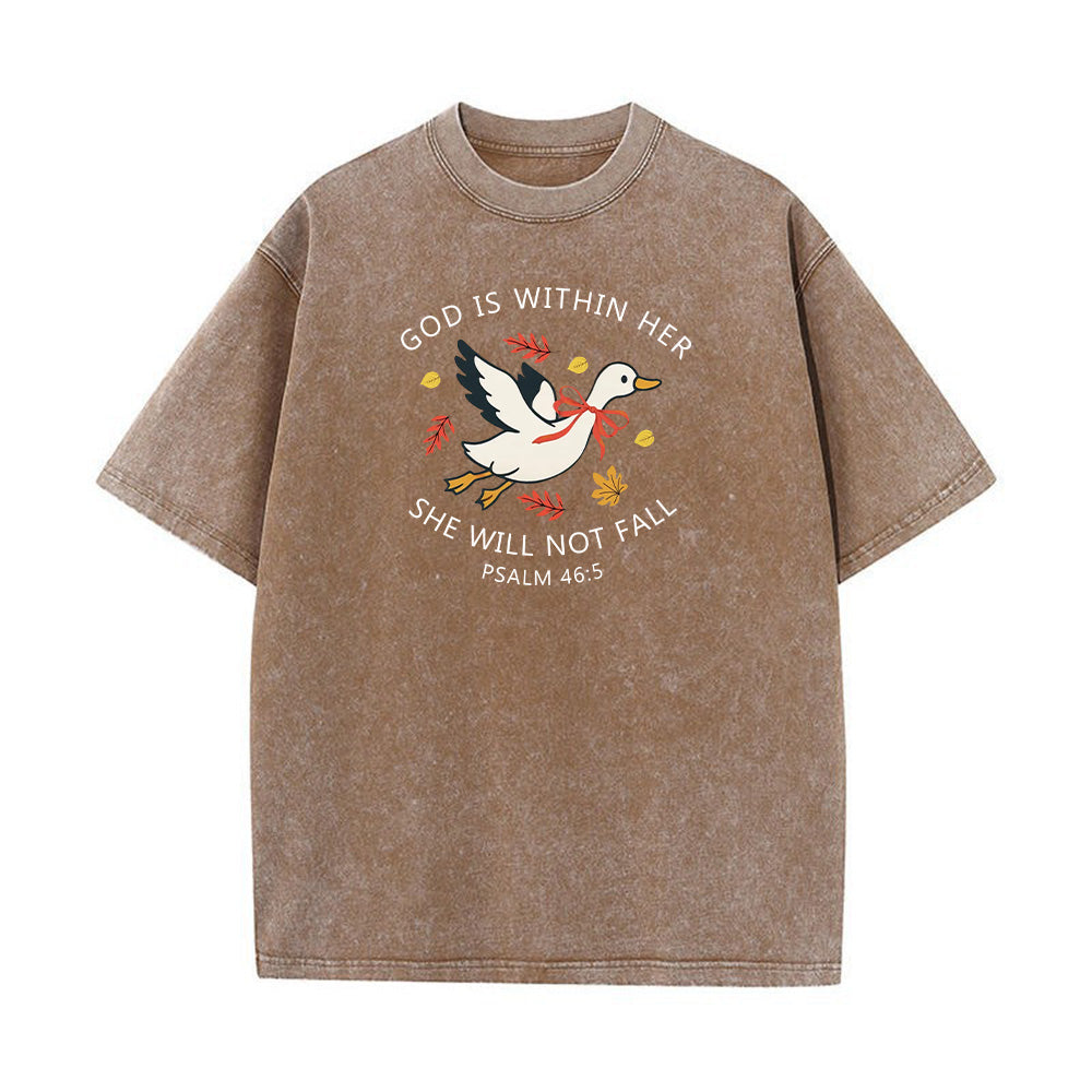 God is Within Her Unisex Washed T-shirt