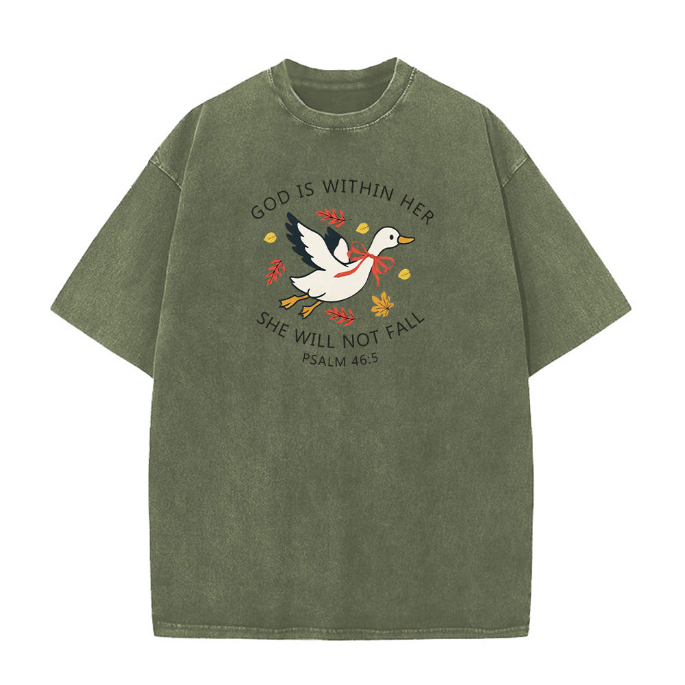 God is Within Her Unisex Washed T-shirt