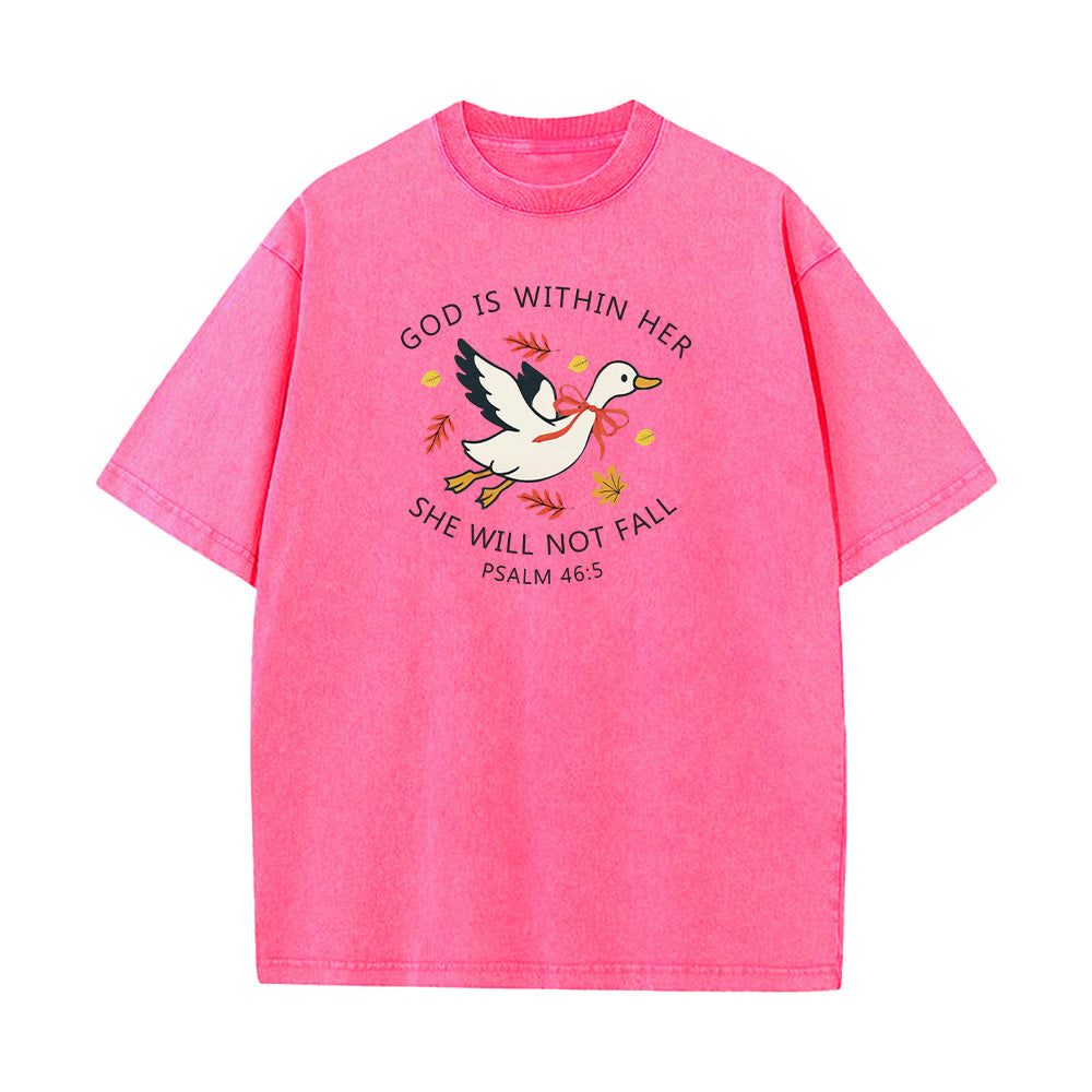 God is Within Her Unisex Washed T-shirt