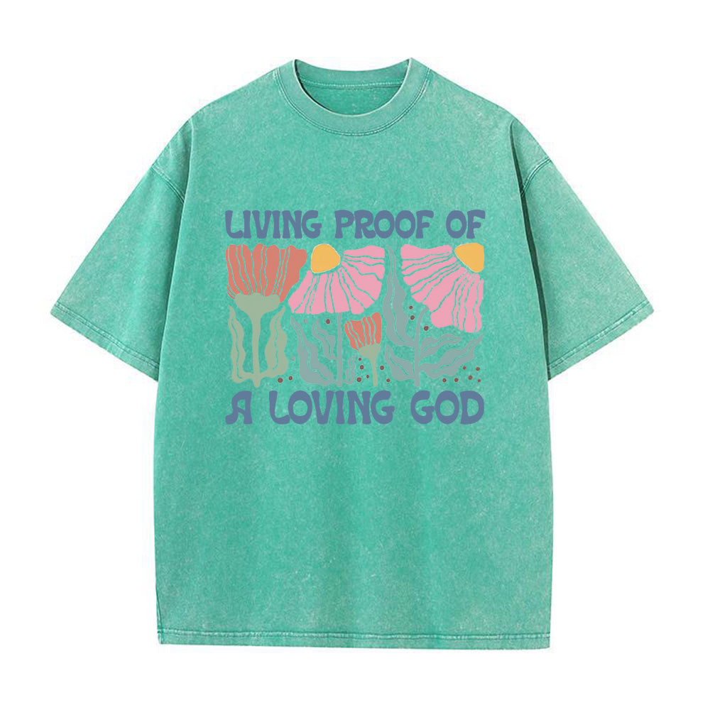 Living Proof of a Loving God Unisex Washed T-shirt