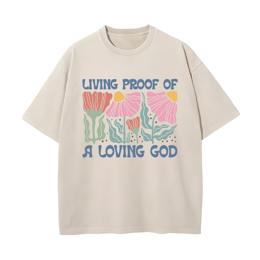Living Proof of a Loving God Unisex Washed T-shirt