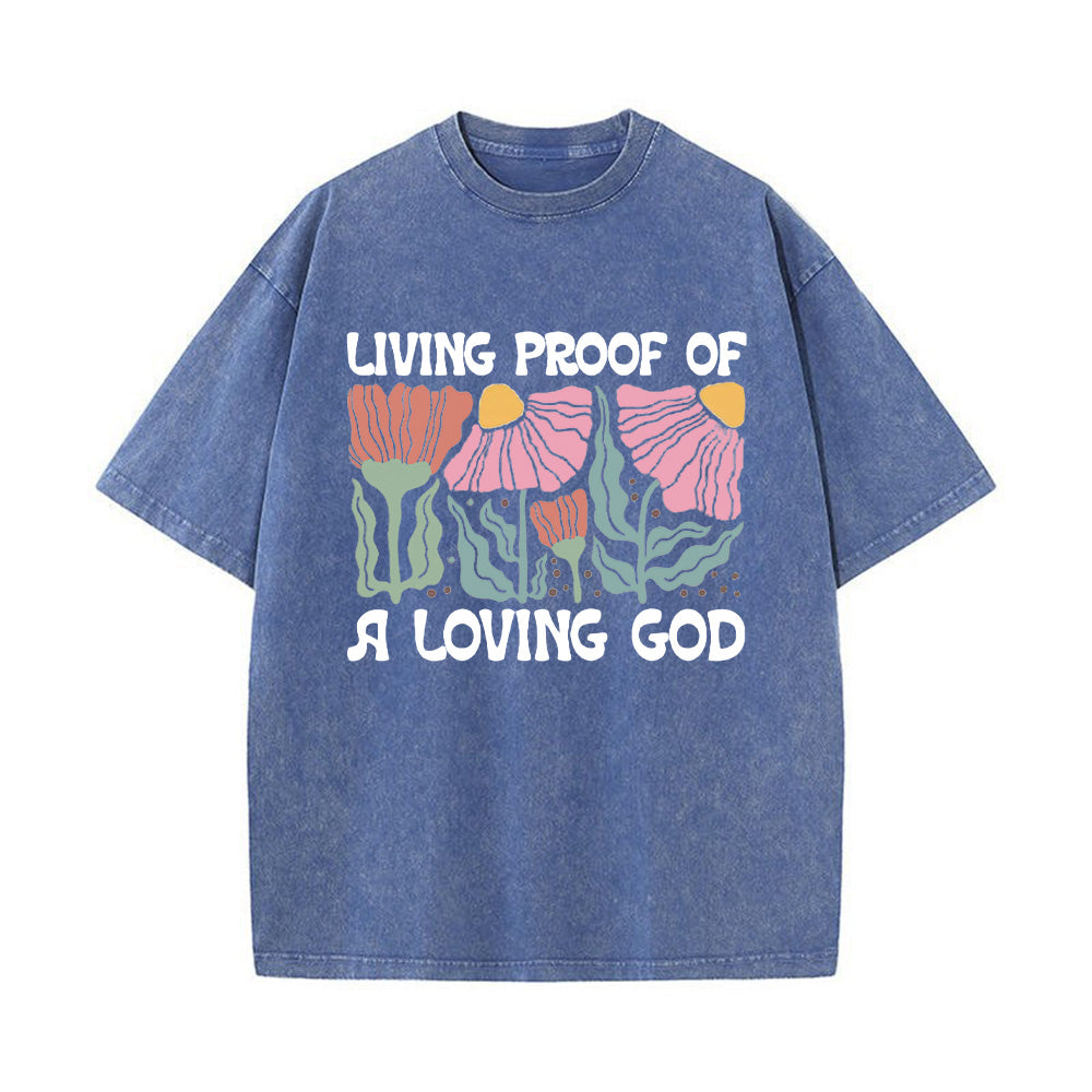 Living Proof of a Loving God Unisex Washed T-shirt