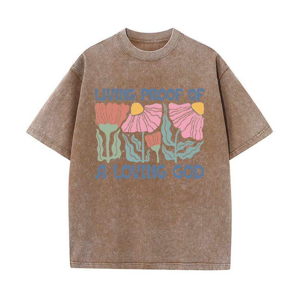 Living Proof of a Loving God Unisex Washed T-shirt