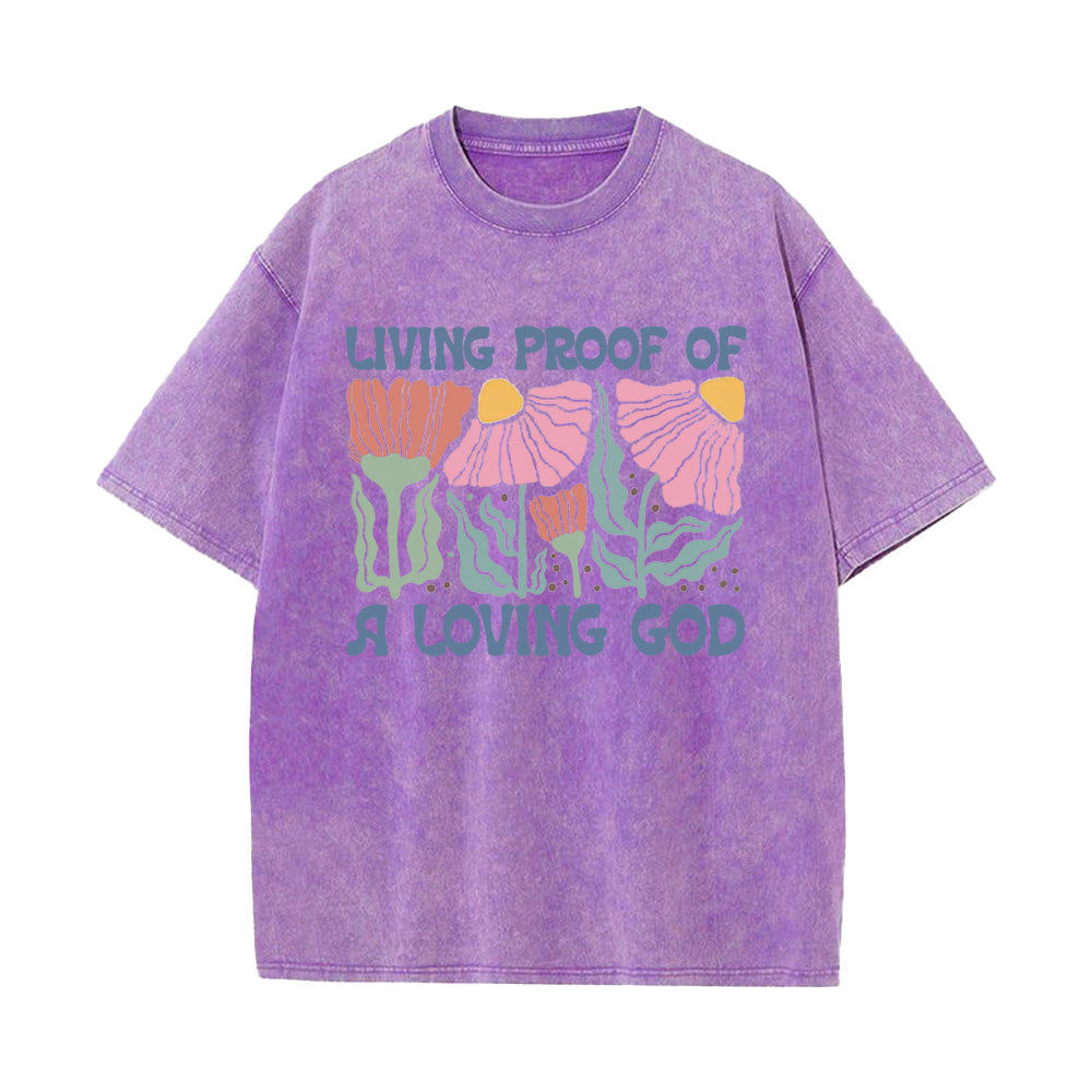 Living Proof of a Loving God Unisex Washed T-shirt