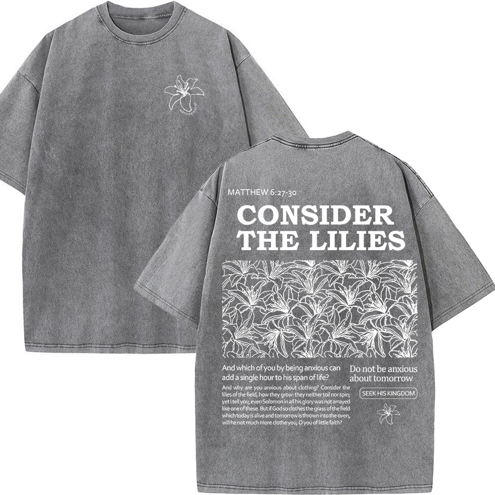 Consider the Lilies Unisex Washed T-shirt
