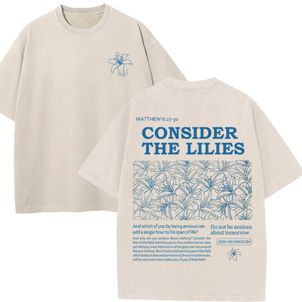 Consider the Lilies Unisex Washed T-shirt
