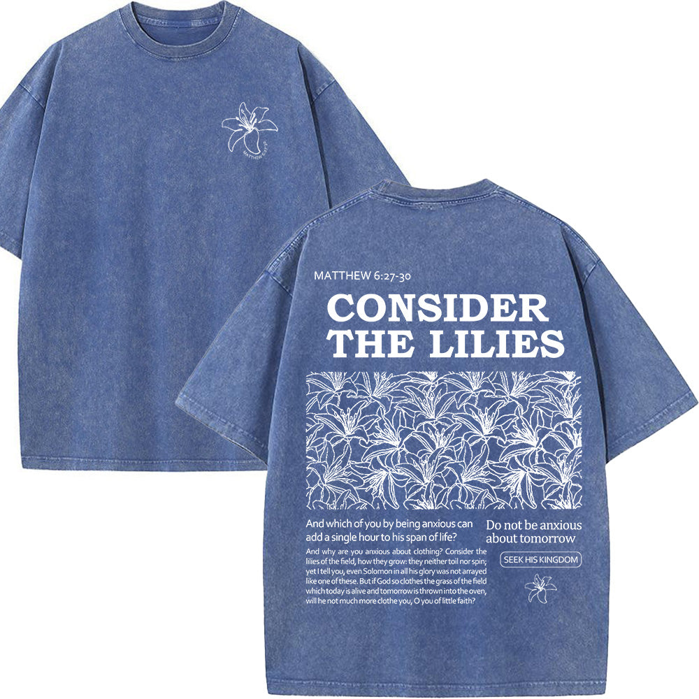 Consider the Lilies Unisex Washed T-shirt