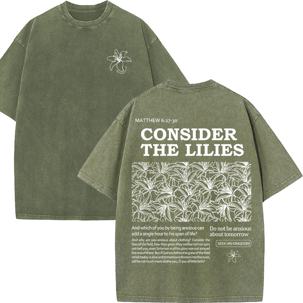 Consider the Lilies Unisex Washed T-shirt