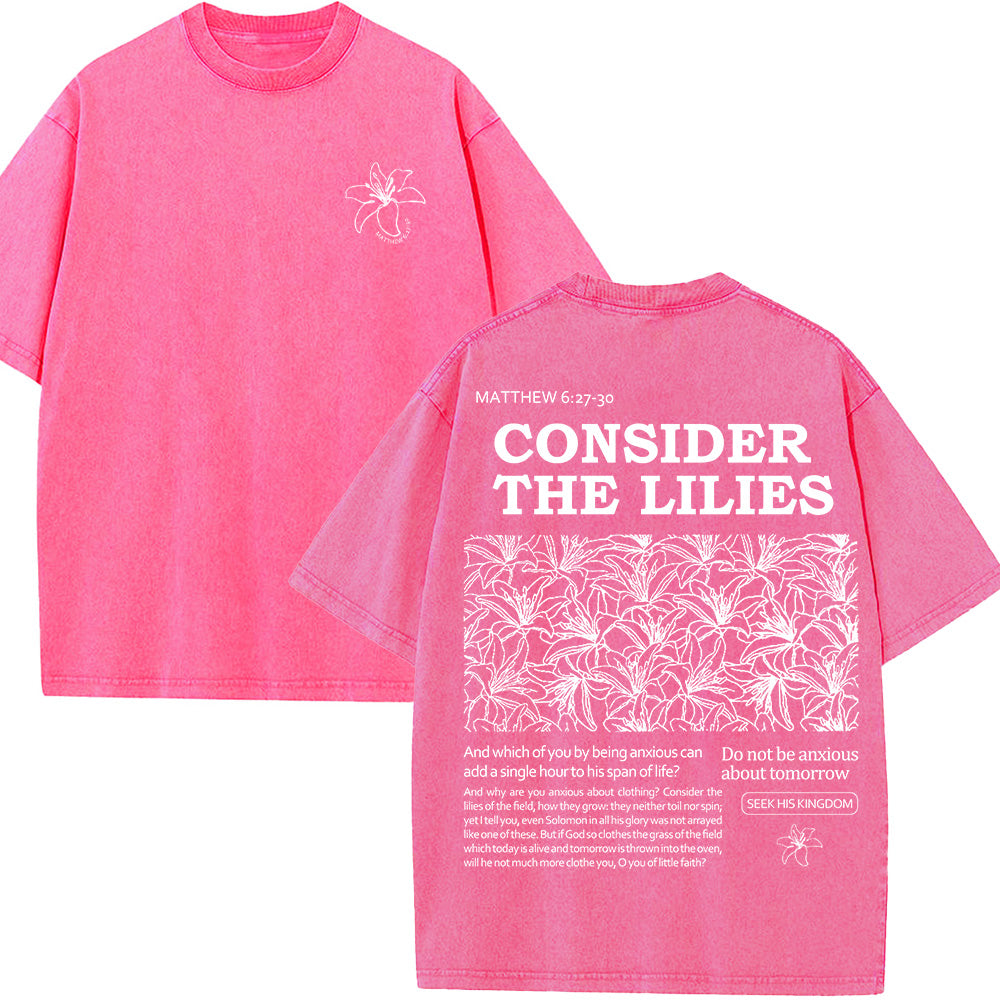 Consider the Lilies Unisex Washed T-shirt