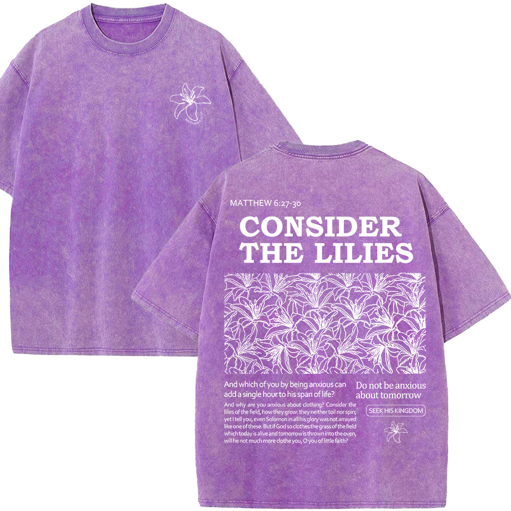 Consider the Lilies Unisex Washed T-shirt