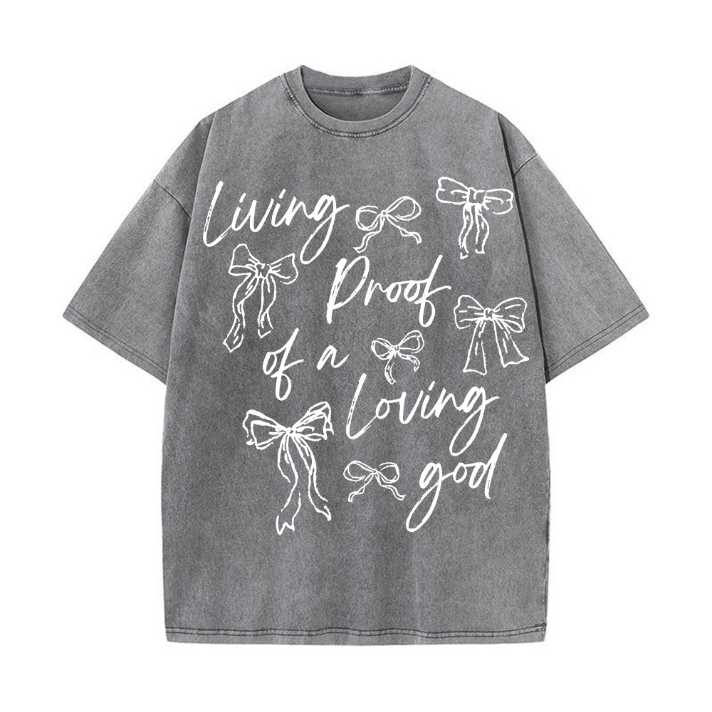 Living Proof of a Loving God Unisex Washed T-shirt