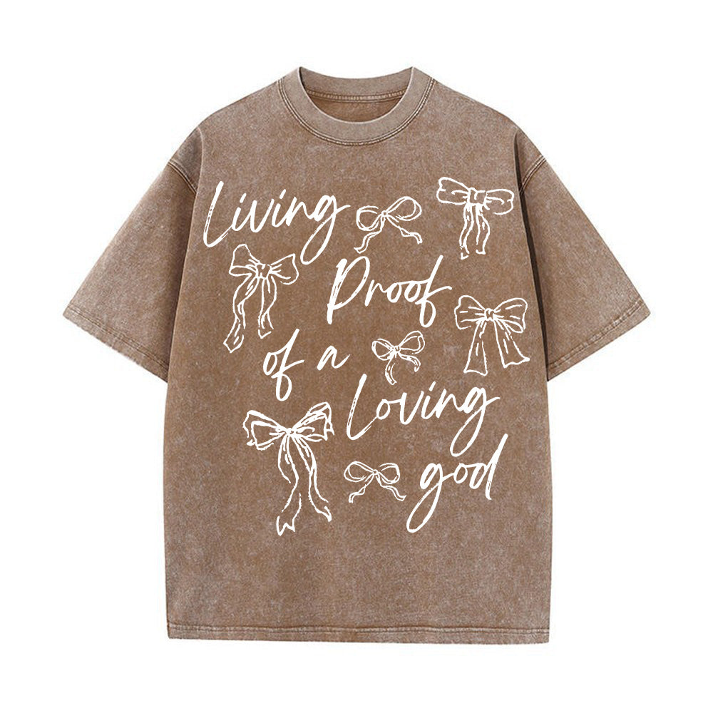 Living Proof of a Loving God Unisex Washed T-shirt