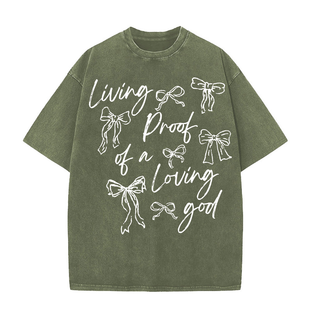 Living Proof of a Loving God Unisex Washed T-shirt