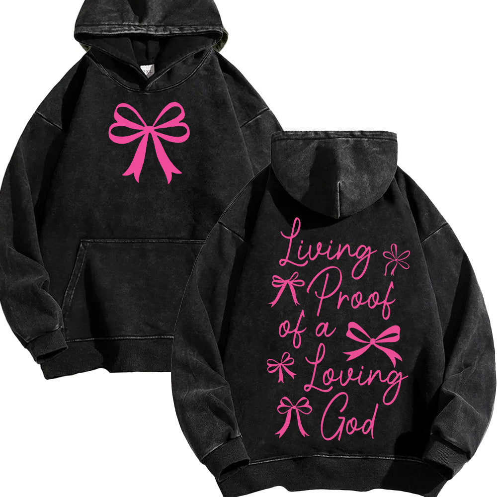 Living Proof of A Living God Unisex Washed Hoodie