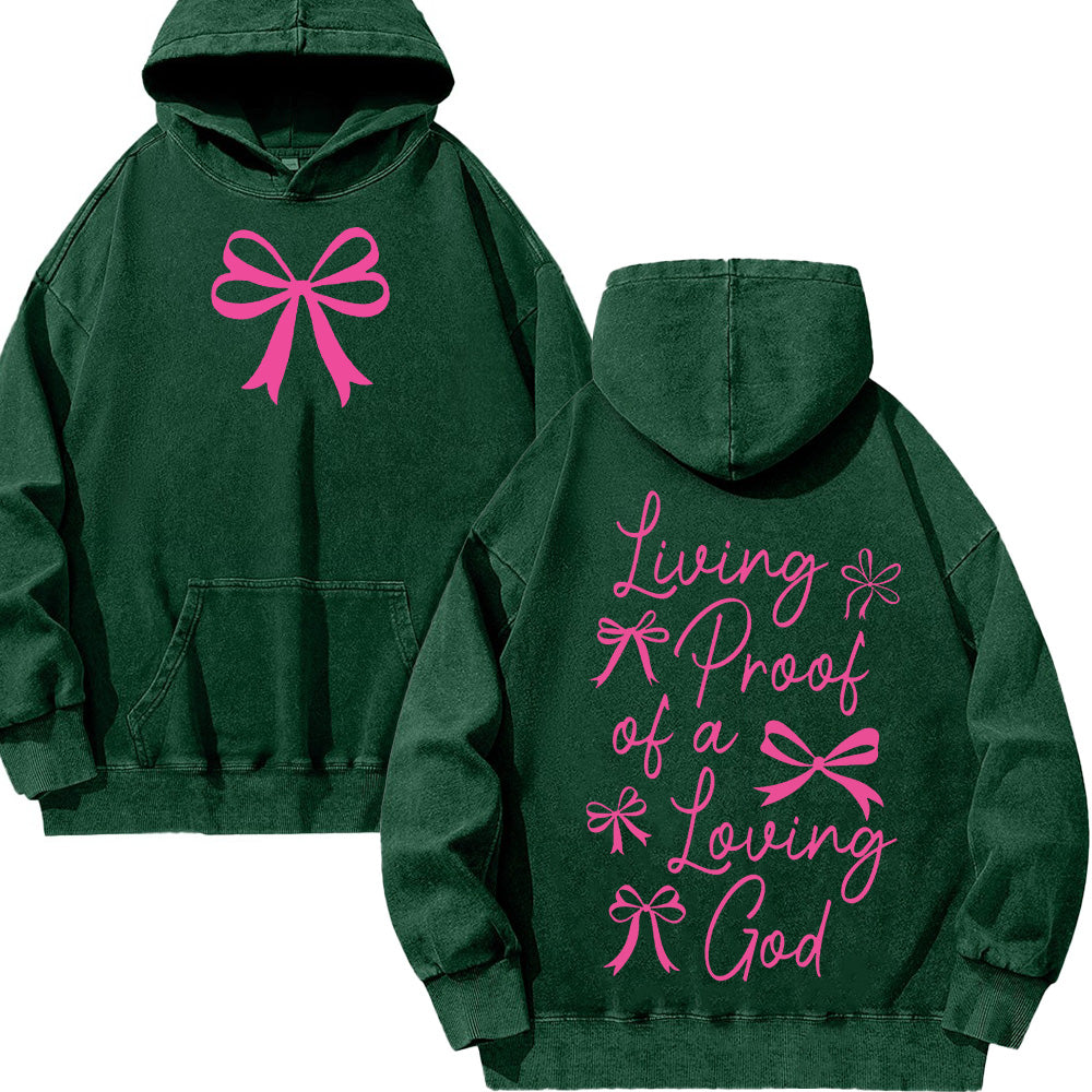 Living Proof of A Living God Unisex Washed Hoodie