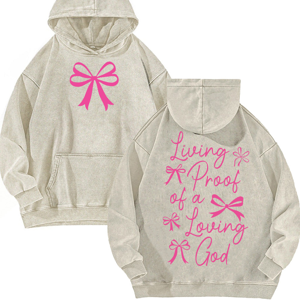 Living Proof of A Living God Unisex Washed Hoodie