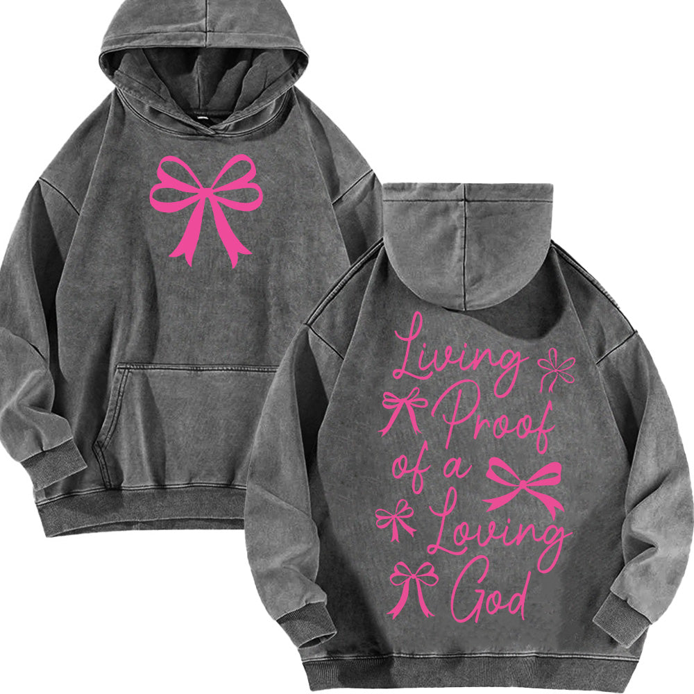Living Proof of A Living God Unisex Washed Hoodie