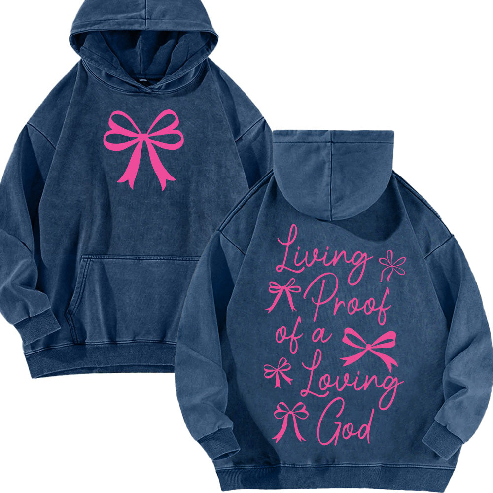 Living Proof of A Living God Unisex Washed Hoodie
