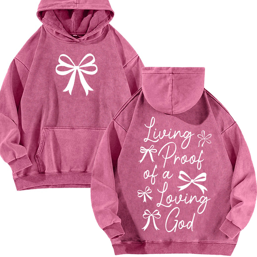 Living Proof of A Living God Unisex Washed Hoodie