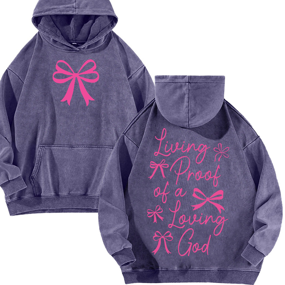 Living Proof of A Living God Unisex Washed Hoodie