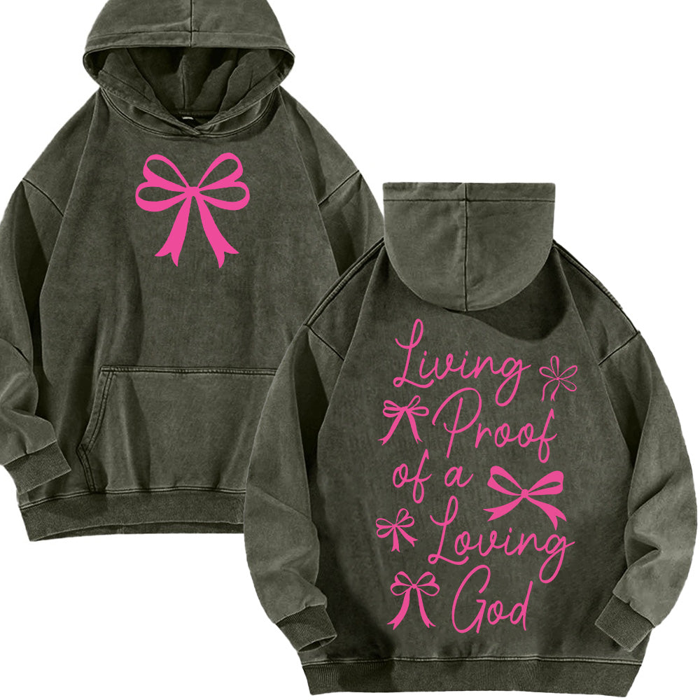 Living Proof of A Living God Unisex Washed Hoodie