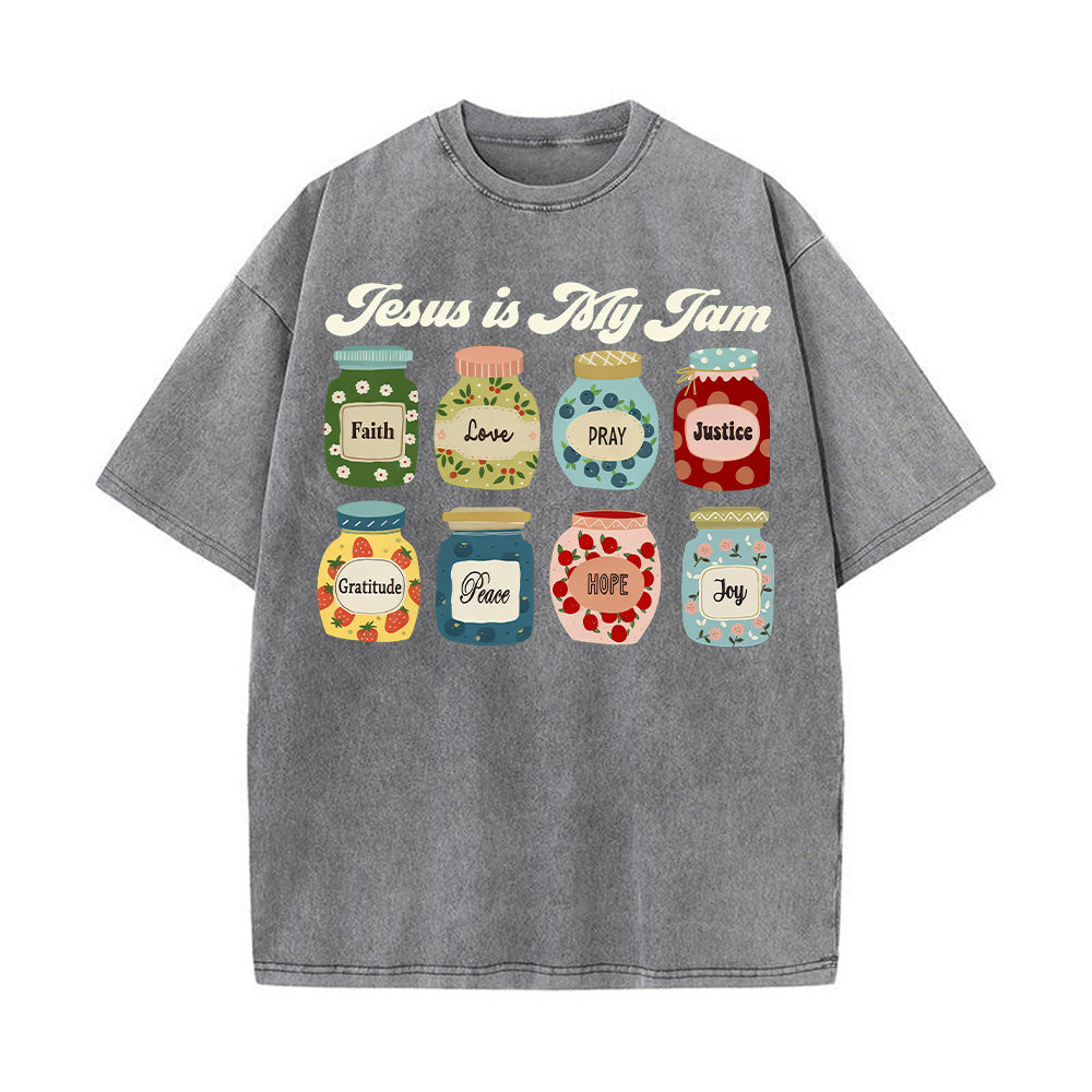 Jesus Is My Jam Unisex Washed T-shirt