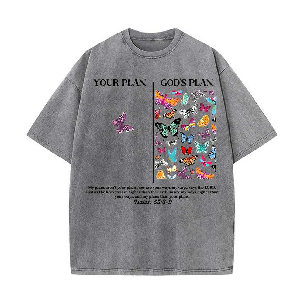 Your Plan vs God's Plan Unisex Washed T-shirt