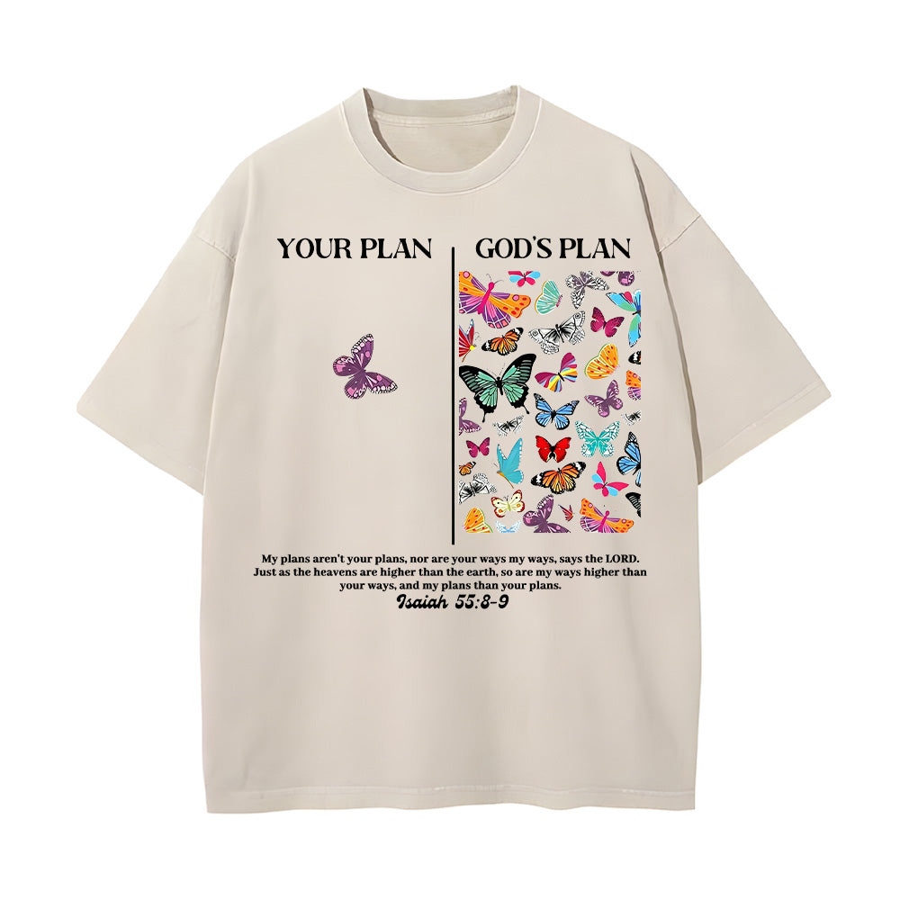 Your Plan vs God's Plan Unisex Washed T-shirt