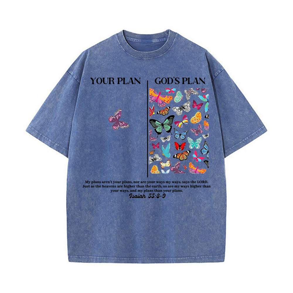 Your Plan vs God's Plan Unisex Washed T-shirt